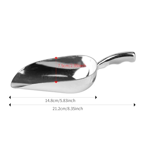 12 Oz Cast Aluminum Bar Ice Scoop Suitable for wedding, buffet (Silver-2pc) - color: Silver-2pc