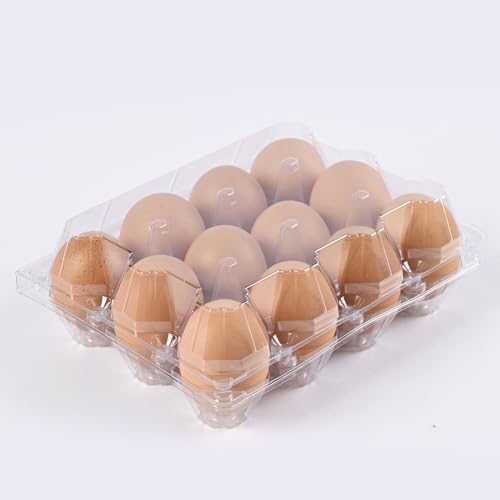 3 * 4 grid large plastic Egg Carton,fit into 2.5 oz of egg (100 pc) | (3*4)12 grid Reusable Eggs Carton，Disposable Large Clear Plastic Egg Carton,egg cartons cheap bulk，for Family, Farm, Markets - size: 3x4 12 Large Egg Carton, 100 pieces