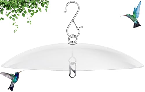 13" Bird Feeder Rain Guard, Hummingbird Feeder Shade Dome Cover, Hanging Baffle for Bird Feeder Pole,Smart Birds Feeder's Umbrella(Translucent), 1 Pack - color: Translucent, size: 13Inch / 1 Pack