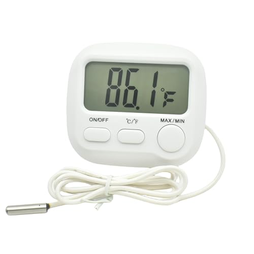 Small Digital Thermometer ON/Off Switch Indoor/Outdoor Meter Gauge with 3ft/1M Probe Sensor - style: Style B