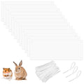 12 Pack Hamster Cage Liner, Clear Cage Accessories Urine Guards | Flexible Plastic Habitat Side Liners with 100 Zip Ties, 14.37x4.53 in Anti-Splash Shield for Rabbit Guinea Pig Hamster Ferret