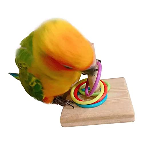 LAIYOHO Parrot Intelligence Training Toy | Colorful Stackable Rings Interactive Bird Toy for Most Pet Birds