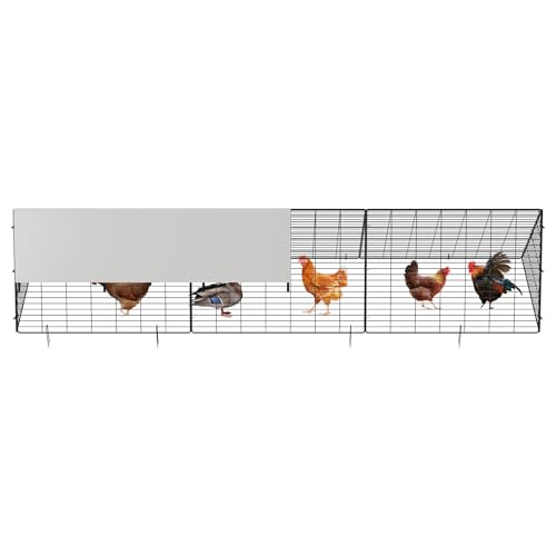 GarveeLife Metal Chicken Tunnel with Waterproof & Anti-UV Cover, Chicken Run for Yard, Outdoor Backyard Farm, Portable Chicken Coop for Hens, Ducks, Rabbits, 118.1x28x24.2 inch - size: 40.2"L x 29.1"W x 1.4"H