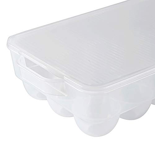 Eslite Covered Egg Holder,Egg Storage for Refrigerator,Fits 18 Eggs,Pack of 2