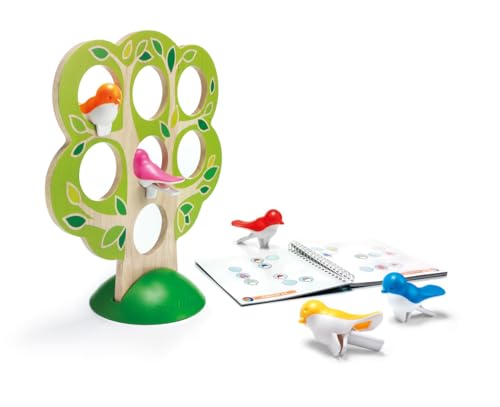 SmartGames 5 Little Birds Wooden Logic Puzzle Game with 60 Challenges – Deduction Game for Ages 5+