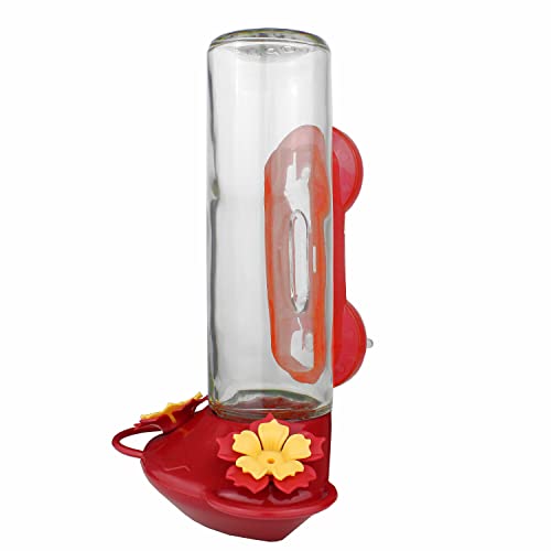 Perky-Pet Window-Mounted Glass Hummingbird Feeder - 14 fl oz Nectar Capacity - Entertaining Bird Watching - Glass Window Bird Feeder - 455-2 - Family Birdwatching - size: (Pack of 1)
