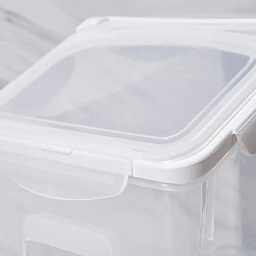 15 Liter / 30 lbs Rice Storage Container with Measuring Cup, BPA free, For Rice | Grain | Pet Food | Flour, 2 counts, Clear