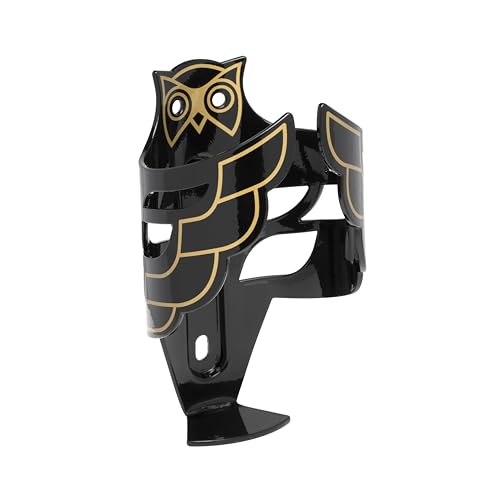Portland Design Works Water Bottle Cage - Lightweight Water Bottle Holder for Bikes, Owl Cage, Black/Gold - style: Owl Cage- Black/Gold