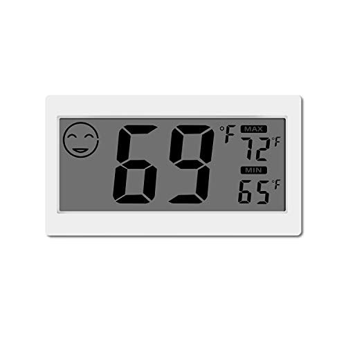 Digital Thermometer Indoor Hygrometer Room Temperature Monitor Humidity Gauge with Big Screen Stand Wall Hanging Magnet Greenhouse House Kitchen Car - size: M