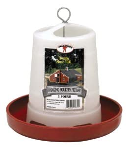 Little Giant® Plastic Hanging Poultry Feeder | Heavy Duty Automatic Feed Container for Poultry (Red, 3 Pound) - size: 3 Pound