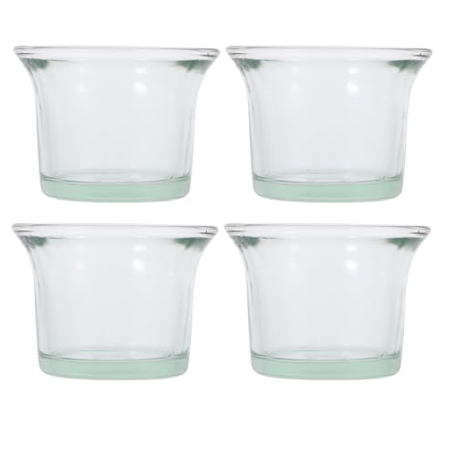 Abaodam 4PCS Glass Bird Feeder Replacement Cup Outdoor Hanging Feeding Bowl | Bird Feeding Cup Set, Oriole Feeder Jelly Cups Replacement, Universal Transparent Glass Feeder Dish For Garden Balcony Patio