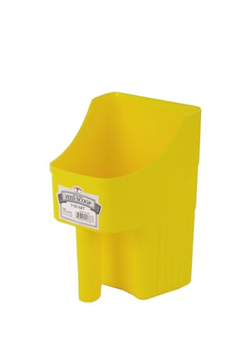 Little Giant® Plastic Enclosed Feed Scoop | Heavy Duty Durable Stackable Livestock Feed Scoop with Measure Marks | Livestock Handling Scoop | Farm, Ranch & Pet | 3 Quart (Yellow) - color: Yellow