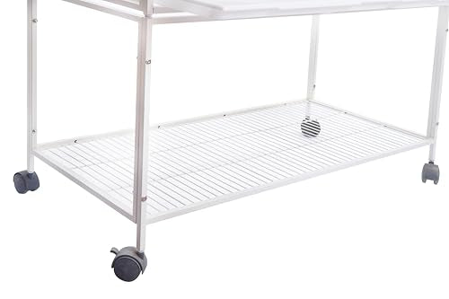 1F/2F/3F Stackable Center Divided Breeder Breeding Bird Flight Double Rolling Cage for Aviaries Canaries Cockatiels Lovebirds Finches Budgies Small Parrots. (White Vein, 1F) - color: White Vein