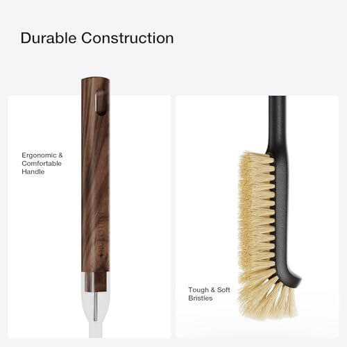 Cleaning Brush, Diveotree Hard Bristle Brush for Deep Cleaning Grout, Sink, Cup, Teapot, Bottle, Blender, Multi-Purpose Brush wih Long Handle for Kitchen (Black) - color: Black