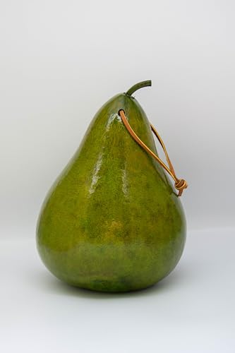 Lime Green Gourd Birdhouse, 1.5" Entrance, Outdoor Hanging Birdhouse | Weather Resistant • Leather Hanging Strap • Drainage Holes