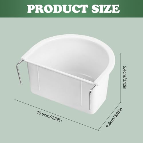 2 Pieces Bird Feeding Dish Bird Cage Accessories, Easy to Install, Hanging Feeding Bowl Parrot Cage Feeder Sturdy for Budgie, 10.9cmx9.8cmx5.4cm