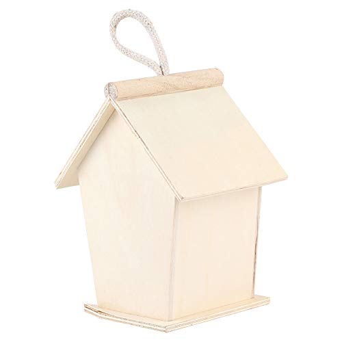 Bird House for Outside,Wooden Bird Houses,Unfinished Hanging Birdhouse,Garden Patio Decorative Nest Box Bird House,for Wrens, Swallows, Finches, Chickadee