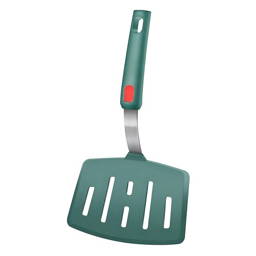 Silicone Spatula Turner, Omelette Egg Spatula Heat Resistant, Extra Wide Slotted Spatula for Cooking, Pancake Fish Spatulas Flipper for Nonstick Cookware Pan 600°F for Kitchen Use (Green) - color: Green