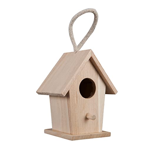 Make Market 4.3" Traditional Birdhouse - Unfinished Hanging Birdhouse Made of 100% Wood, Outdoor Nesting Boxes - Bulk 12 Pack
