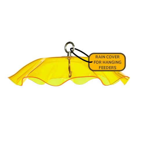 Birds Choice Weatherguard Bird Feeder Dome | 13in Rain Cover | Yellow | Polycarbonate Cover for Hanging Feeders, Helps Keep Seed Dry, Color Suited to Butterfly Feeders - color: Yellow
