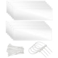 12 Pcs Cage Guard 13.8"x4.7" with Zip Ties Scatter Guard Clear | Cage Liner Flexible Side Lining for Rabbit Guinea Pig C&C Metal Wire Playpen - size: 13.8" x 4.7" (12 PCS, 4 Holes)