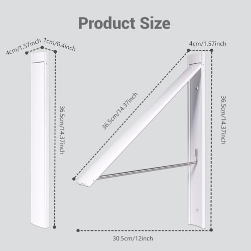 Clothes Drying Rack Folding Indoor,Laundry Room Organization,Wall Mounted Drying Racks for Laundry,Laundry Drying Rack Collapsible,Laundry Drying Rack,Retractable Clothesline (Pearl White) - color: Pearl White
