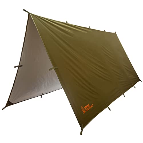 Emergency Camping Tarp, Waterproof 10x10 Emergency Shelter for Backpacking and Hiking, 70D Ripstop Nylon Survival Tarp with Reflective Aluminized Polymer and Loop Ties with Grommets