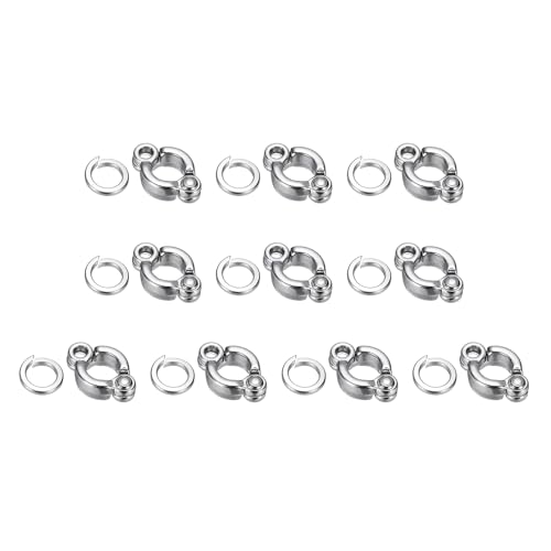 Bird Foot Rings, Parrot Metal Leg Ring Outdoor Fly Training Activity Opening Clip Accessories 5.5mm/0.22" ID, (Silver Tone, 10 Set), Intended for Small Medium Large Birds - size: 5.5mm/0.22" ID