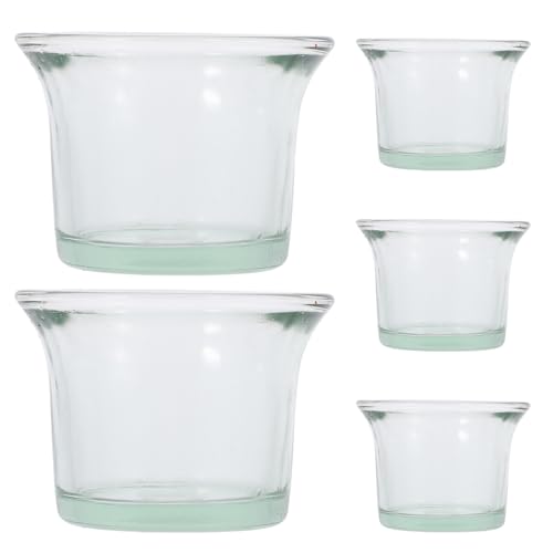 Angoily Oriole Feeder Replacement Cups, 5pcs Glass Bird Feeder Cups Replacement, Outdoor Hanging Small Bird Feeding Bowl, Durable Outdoor Accessories for Garden Patio Balcony
