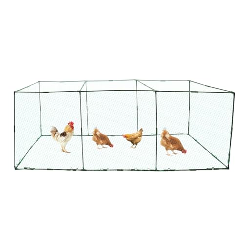 Chicken Tunnel, 126" x 32" Run Coop Tunnel, 4-Cube Metal Mesh Runway, Portable Chicken Run Load Up 30Chicks/20 Chicken Suitable for Chickens Ducks Rabbits in Outside Yard