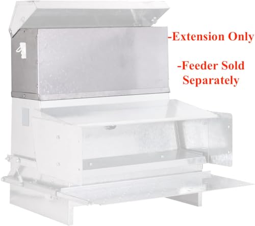 RentACoop Treadle Feeder Extension - 15lb Capacity - Compatible with 25lb and 40lb Automatic Metal Treadle Feeder - Outdoor Use, Rainproof with Latch Style Lid Locks - style: 15LB Treadle Feeder Extension