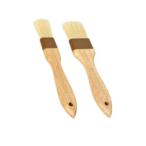 2 pcs Pastry Brush, Natural Bristle Basting Brush for Cooking and Baking, Premium BBQ Brushes for Butter, Oil, Egg, Sauce, Turkey, Marinade and Kitchen Food by SFIUYLB - color: 1inch & 1.5inches -- 2PCS