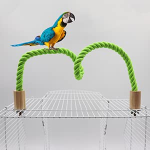 2 Pack Bird Hemp Rope Perch Swing, Bird Cage Stand Pole Accessories, Paw Grinding Standing Climbing Perch for Parrot, Parakeet, Budgies, Lovebirds (55.1 inches/140 cm) - color: Green, size: 55.10 inches