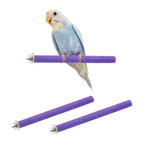 Bird Perch Stand, Colorful Paw Grinding Stick, Wood Rough-surfaced Perch Parrot Stand 25 x 2 Cm, (Purple, 2 Pcs), Intended for Home/Animal Parks/Pet Stores - color: Purple, size: 25 x 2 cm / 9.84 x 0.71 inch