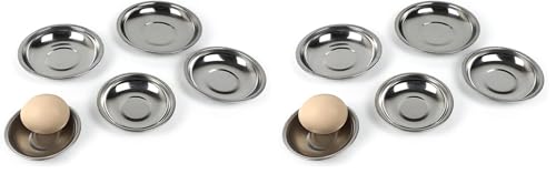 esowemsn 10PCS Stainless Steel Sauce Dishes Mini Appetizer Serving Plates 4inch Round Seasoning Dishes Sushi Dipping Bowl for Home Kitchen Restaurant (Pack of 2) - size: 10cm (Pack of 2)
