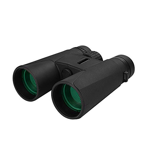 10X42 Professional Binoculars with Smartphone Adapter, Compact Waterproof Low Night Vision Binoculars for Adult Birds Watching Hunting Concert Travel - color: Black