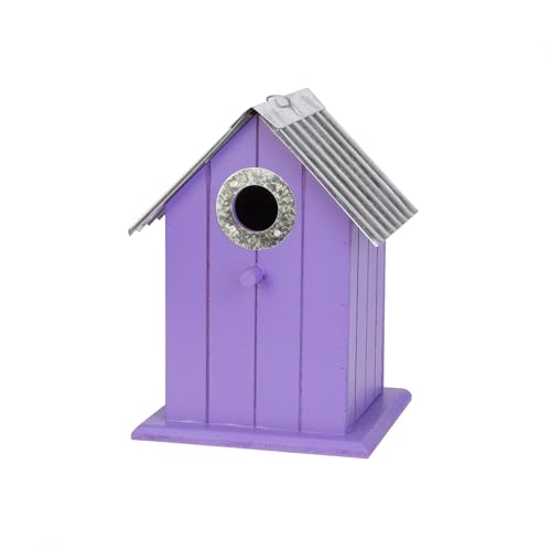Corrugated Metal Colorful Wren/Chickadee Bird House