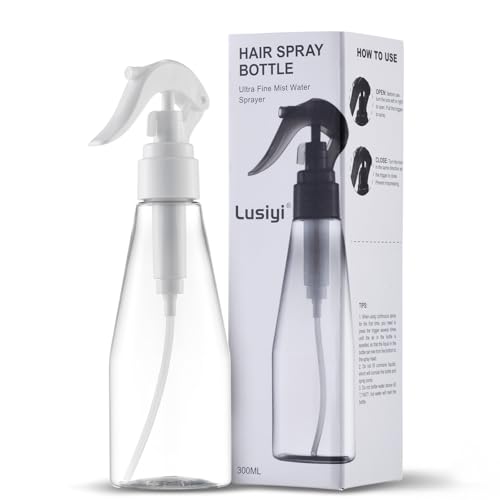 10 oz Continuous Spray Bottle for Hair, Ultra-Fine Water Spray Bottle for Cleaning, Plants, Pets (Plastic, White, 300ml) - color: white