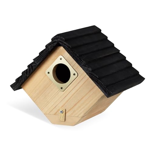 Bird House for Outside, Outdoor Bird Houses for Bluebirds, Finches & Cardinals, Wooden Birdhouse with Easy Clean Design, Hanging Birds Nest Box for Garden Decoration (8.6 x 5.9 x 7 Inch)