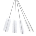 10" Extra Long Tube Brush Set - Large 5 Pack - White | Flexible nylon straw brushes for bottles, cleaning straws, pipe cleaners, glass, keyboard, detailing and deep cleaning - color: White, size: Large 5 Pack (8mm 12mm 16mm 20mm 24 mm)