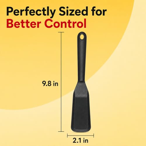 Egg Spatula is Heat Resistant Non-Stick Pancake Spatula - Silicone Spatula is used as an Omelette Spatula for Cooking. - color: Black