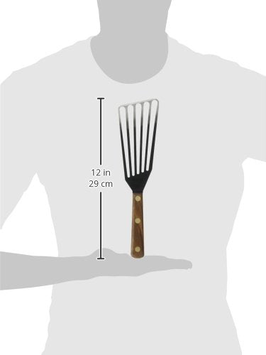 Lamson Slotted Fish Spatula – Flexible Stainless Steel Turner with Walnut Handle | Right-Hand Chef's Frying and Grilling Turner, 3" x 6", Made in USA - color: Walnut RH, size: 3" x 6", style: Right Handed