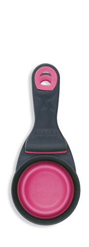 Dexas Popware for Pets Collapsible Klip Scoop, 3-in-1 Pet Food Scoop, Measuring Cup and Bag Clip, 1/2 Cup Capacity, Pink - color: Pink, size: 1/2 Cup Capacity