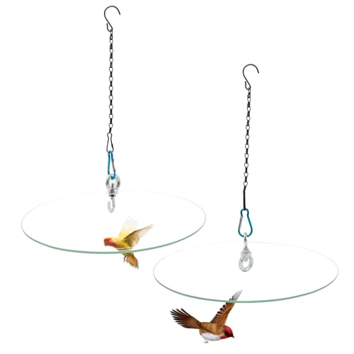 2 Set 11.2'' Clear Glass Squirrel Baffle Weather Guard for Hanging Hummingbird Feeder, Bird Feeder Snow/Rain Guard Protective Cover Dome for Outdoor Garden Yard Use