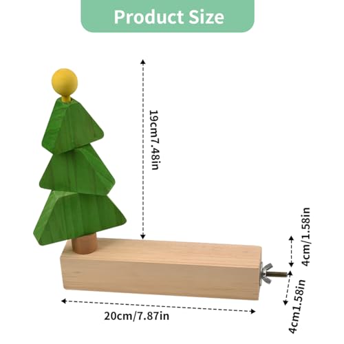 Bird toys & Bird Perch, Bird Wooden Block Chewing Toy Parrot Foraging & Puzzle Toys Bird Cage Accessories for Conures Parakeets Cockatiels Lovebirds African Grey Macaws (Revolving Christmas Tree) - color: Revolving Christmas Tree