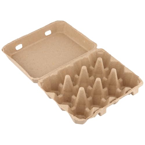 HOIGON 50 PCS 12 Cell Empty Paper Egg Cartons, Sturdy Pulp Fiber Egg Container Holder With Lids, Recycled Cardboard Egg Cartons