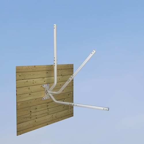 Universal Adjustable Mounting Pole, Steel J-Mount for Attic Outdoor Roof Wall Installation, Weatherproof Mast Pole, Mounting Bracket and Hardware Included (Diameter 1 1/4", Length 49 3/4", White) - size: 49.75"