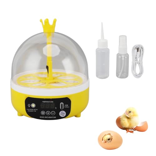 Mini Egg Incubator, 4 Egg Incubator Household Hatching Machine Automatic Temperature Humidity Control for Farm, Classroom, Home Use (Auto Turning) - style: Auto Turning