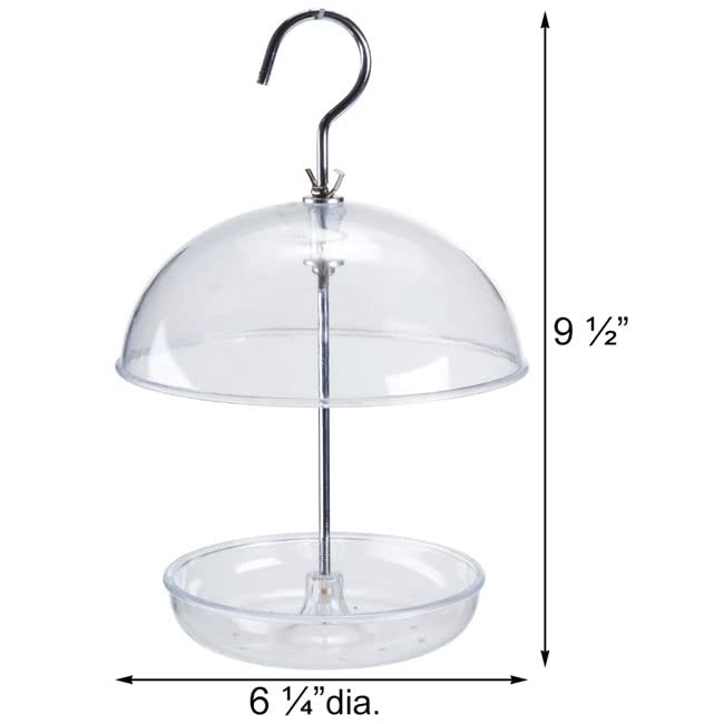 Clear Domed Platform Bird Feeders, Pack of 2