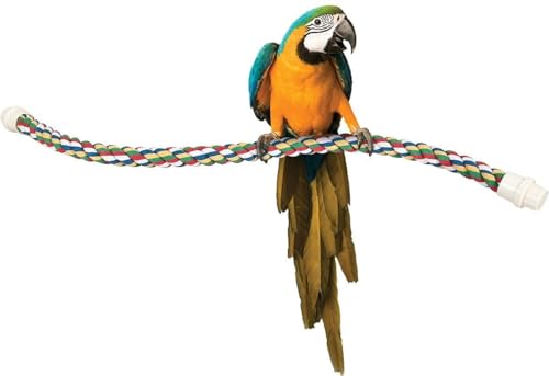 JW Pet Comfy Perch For Birds Flexible Multi-color Rope, Large - 36" Length - size: Large, style: 36"